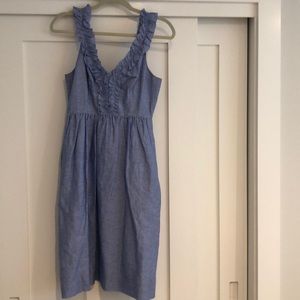 Chambray ruffle dress